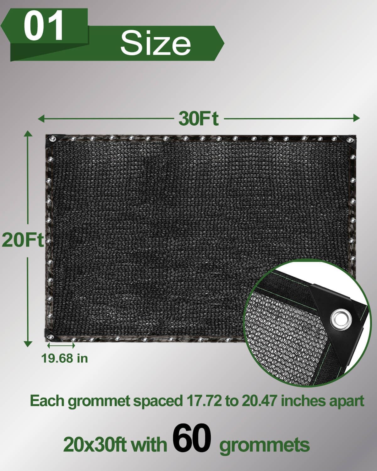 vensovo 40% Sunblock Shade Cloth Net Black Resistant - 20x30 Ft Garden Shade Mesh for Plant Cover, Greenhouse, Chicken Coop, Kennels, Tomatoes Plants