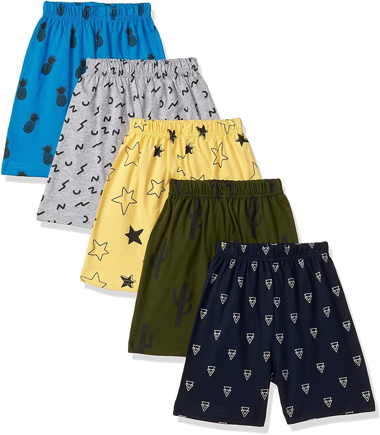 - Boys Cotton Printed Shorts(Pack of 5)