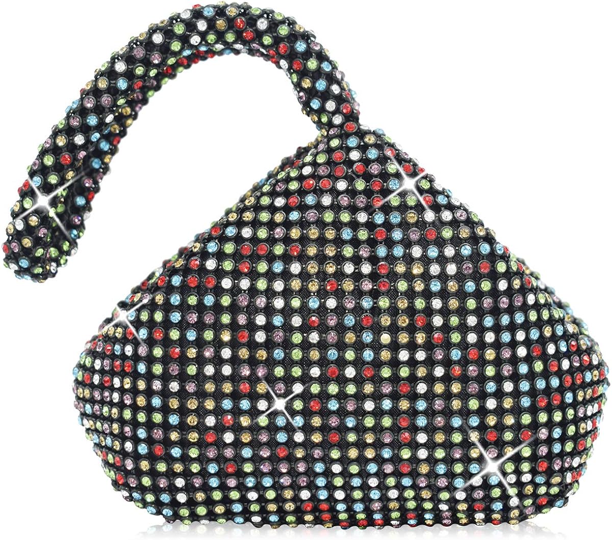 Mogor Women's Triangle Bling Glitter Purse Crown Box Clutch Evening Luxury Bags Party Prom