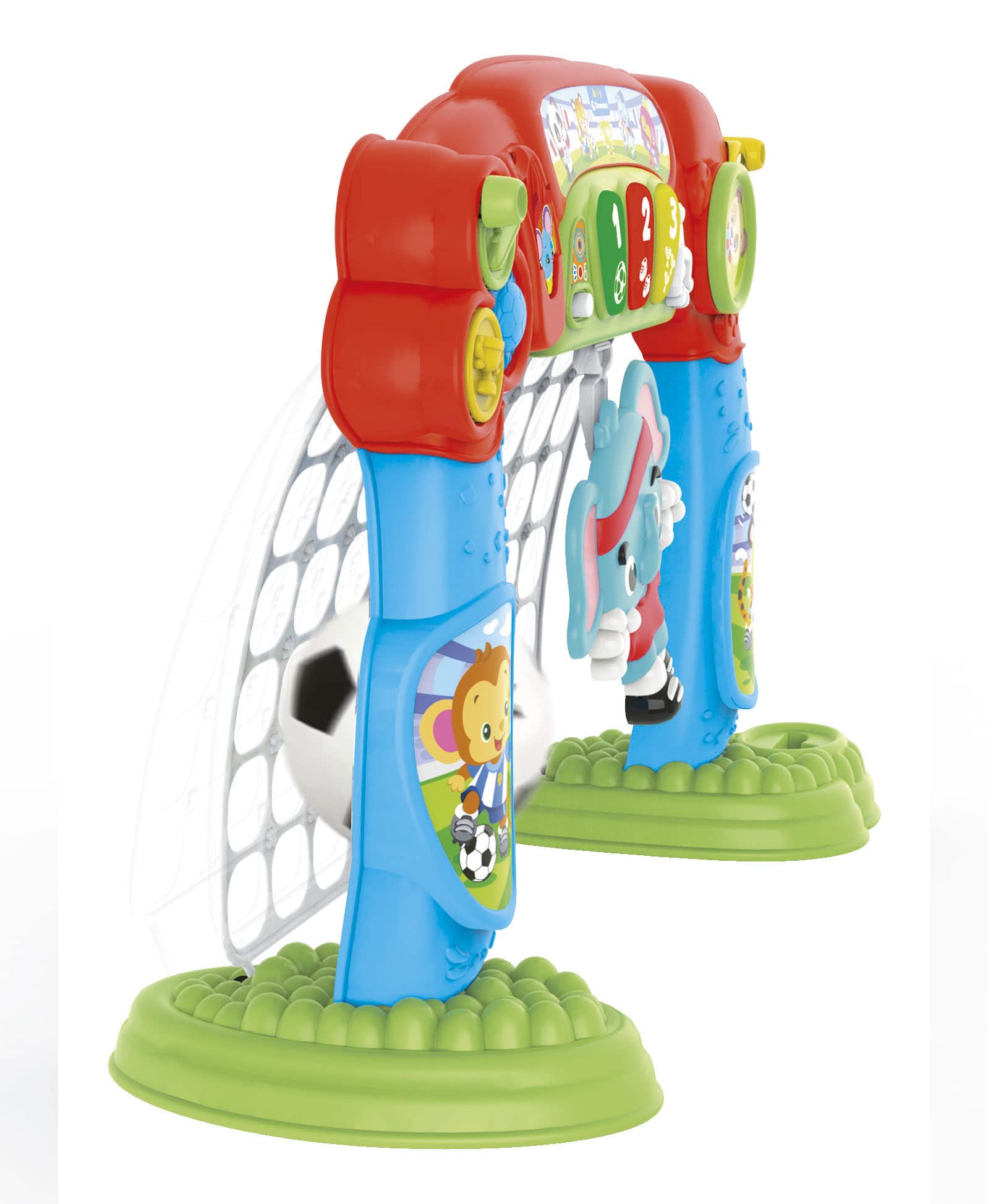 Clementoni 61340 Interaktives Fußballtor für Kleinkinder, ab 18 Monaten, Mehrfarbig