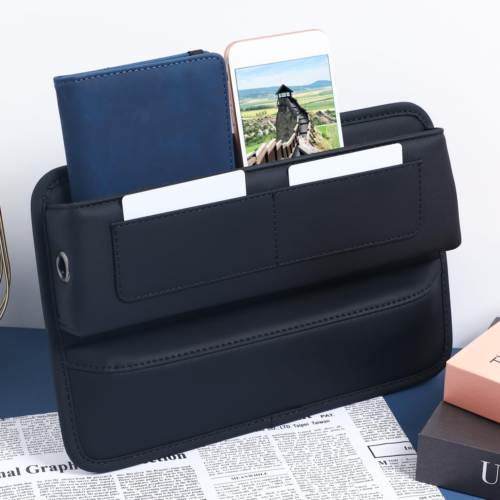 Caja De Almacenamiento Central Organizador De De Almacenamiento Entre Asientos Relleno De Huecos Laterales Organizador De Asientos Delanteros Accesorios Para Coche