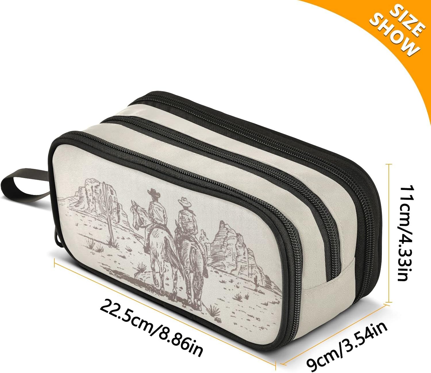 Western Desert Cowboy Large Capacity Pencil Case Pencil Pouch Pen Box