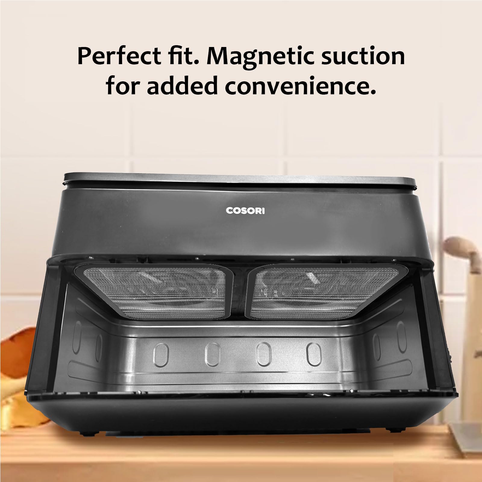 Spritzschutz Für Cosori Airfryer 8,5L & 10L - Edelstahl Gitter Mit Silikonrand