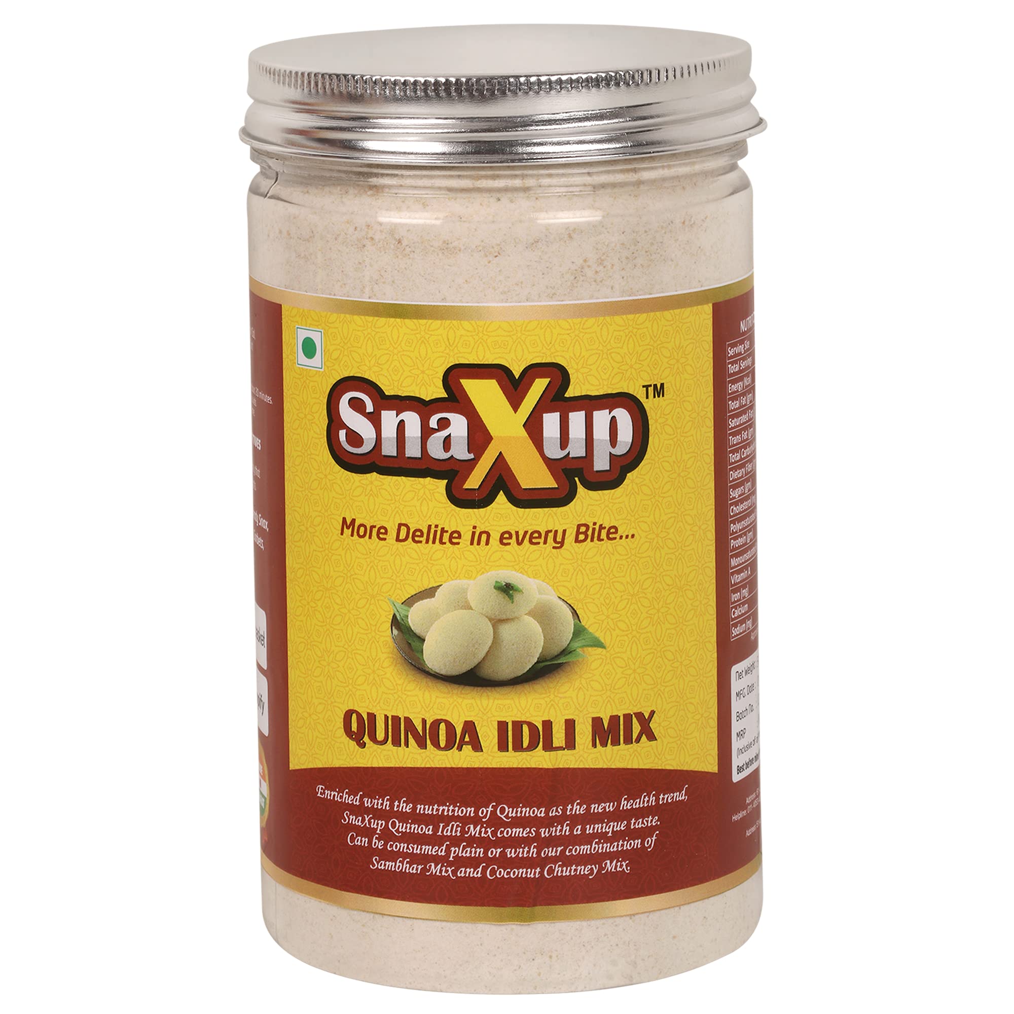 SNAXUP INSTANT QUINOA Idli Mix | Trending Healthy Breakfast | Goodness of Quinoa | QUINOA as Unconventional Flavor | Soft and Fluffy Idlis | 500 gms (Pack of 1) (B09F3V6VQH) Amazon Price History, Amazon Price Tracker