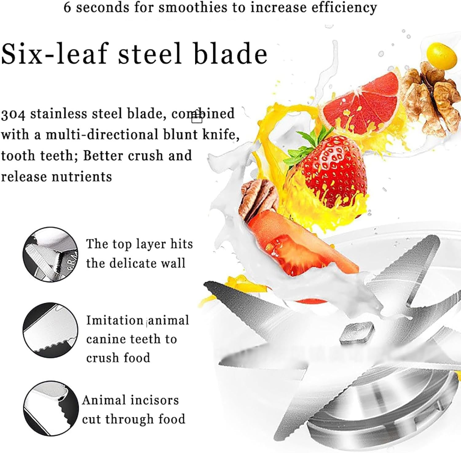 Smoothie Blender,1800W Commercial Countertop Multiple Speed Smoothie Blender,1.6L High Speed Smoothie Maker,Household Quiet Blender,for Puree, Crush Ice, Smoothies