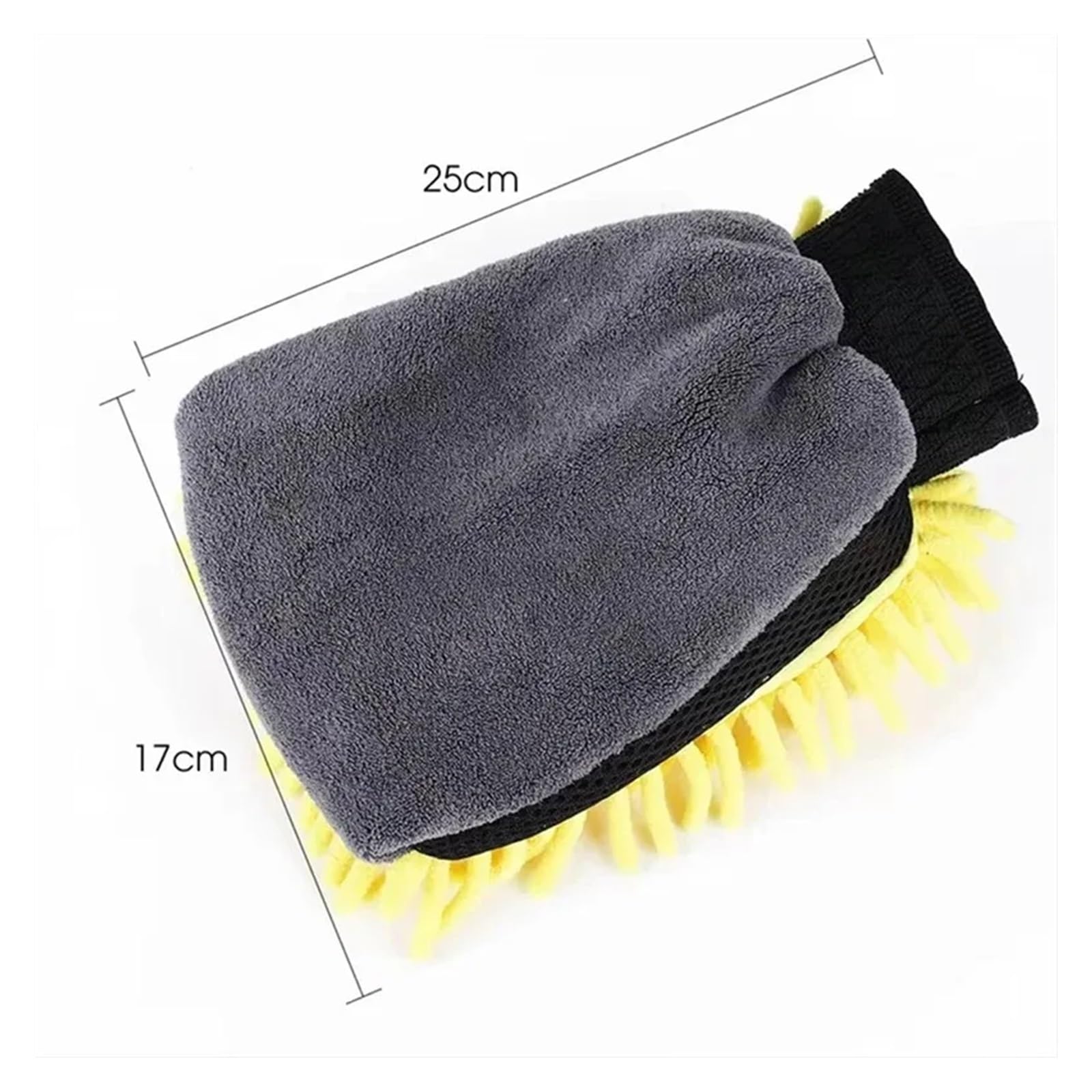 Generisch Autowaschhandschuhe, wasserdichter Mikrofaser-Chenille-Reinigungshandschuh, Detaillierungsbürste, Autopflege, doppelseitiger Handschuh(Blue,3pcs)