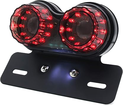 Bobber Cafe Racer ATV Chopper LED Tail Light Integrated Running Turn Signal Lamp License Plate Bracket Tail Lamp