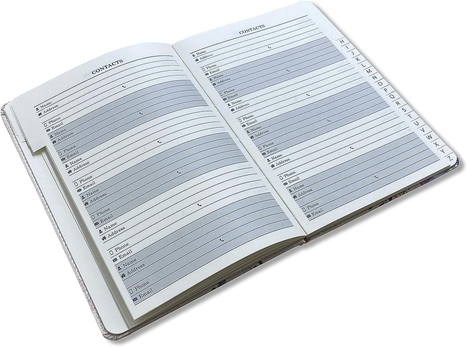 Rubrica Telefonica Vintage In Tessuto - A5, Copertina Rigida, Chiusura Magnetica, Indice A-Z (Farfalla Blu) - Foto 5