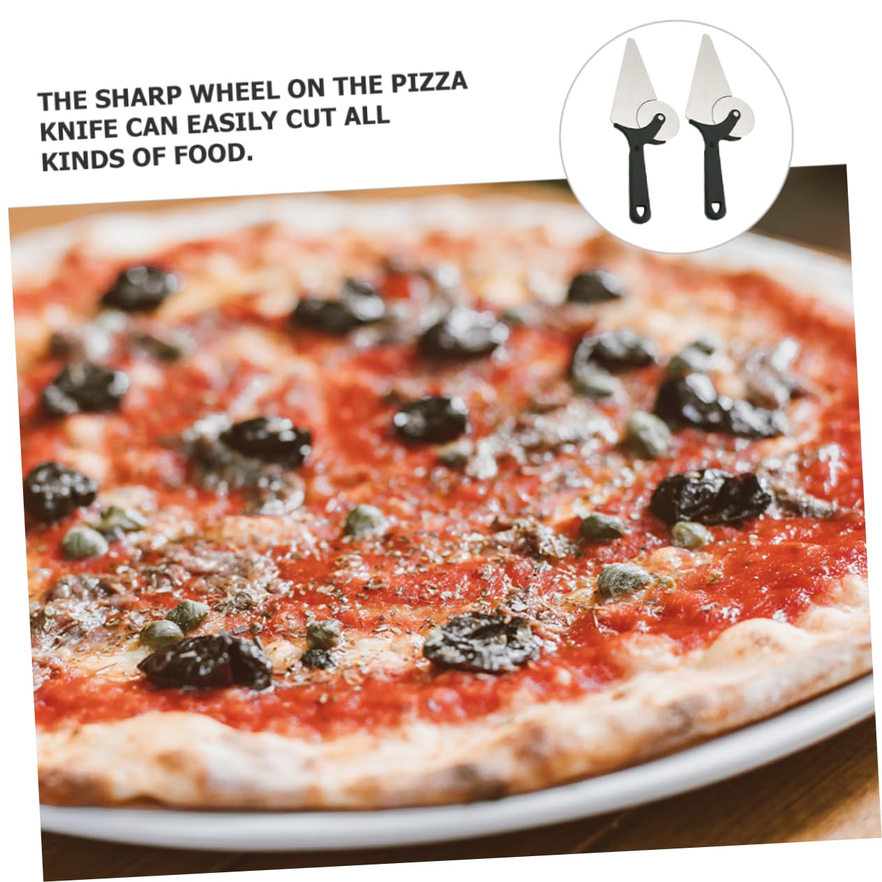 Cortador de Pizza 2 Piezas con Rueda de Acero Inoxidable