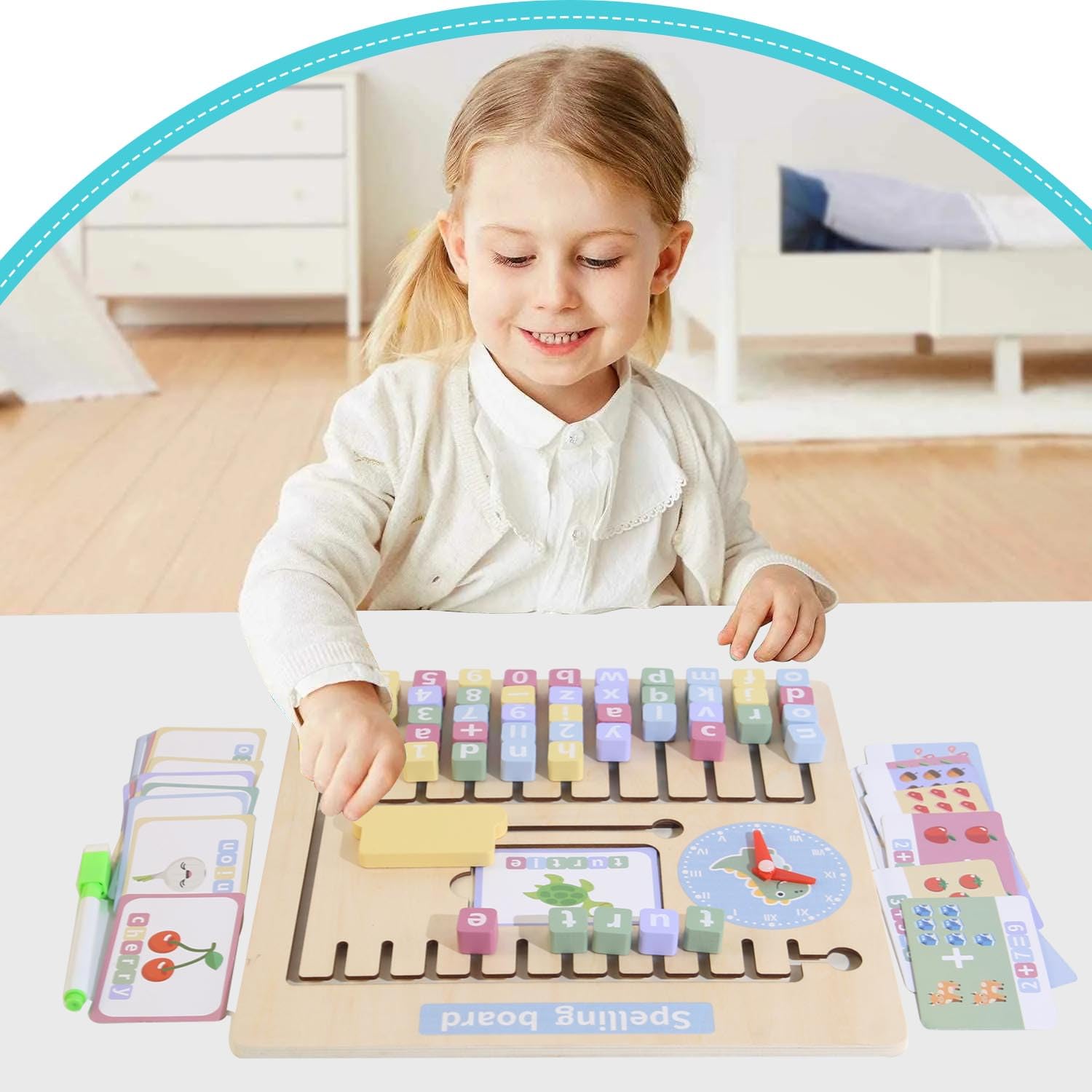 KUKUTrue® Montessori Toy 3 4 5 6 7 Years, Educational Toys 3+ Year Olds, Alphabet Learning Board, Wooden Alphabet Puzzle - Image 2
