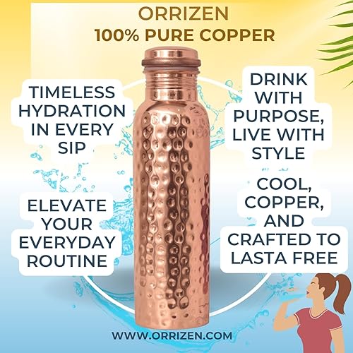 Miniatura 6 de " Hecho a mano  Ayurveda beneficios para la salud  Grande 35 oz  a prueba de fugas, fácil de llevar para deportes, fitness, yoga, escuela hecha de