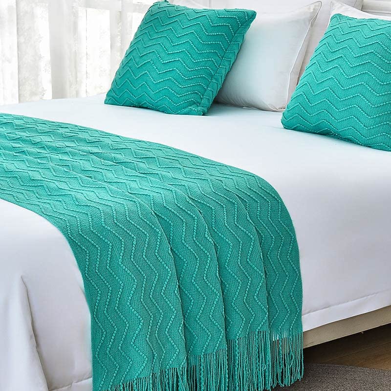 Jeté pour décoration d'intérieur lit douillet écharpe unie cosy