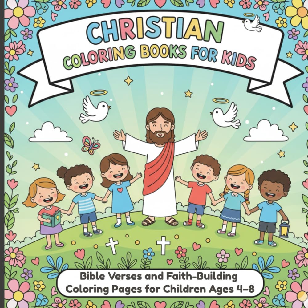 Christian Coloring Books for Kids (Book 1): Bible Verses and Faith-Building Coloring Pages for Ages 4–8