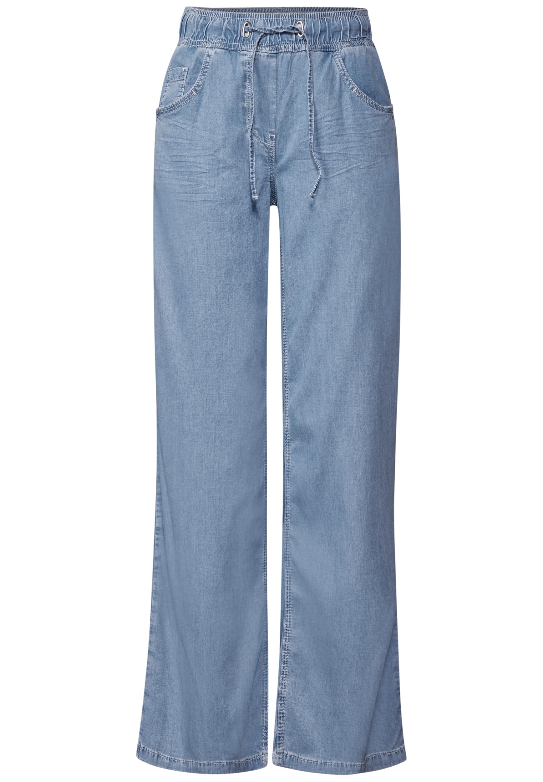 Cecil Women's B379224 Trouser, Light Blue Used Wash, XL