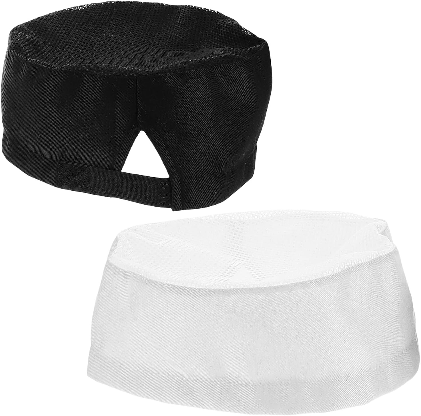 Housoutil 2pcs Unisex Chef Hats Set, Breathable Cotton Cooking Caps for Men and Women, Restaurant Kitchen Work Hats for Bakers, Waiters, and Food Service Professionals