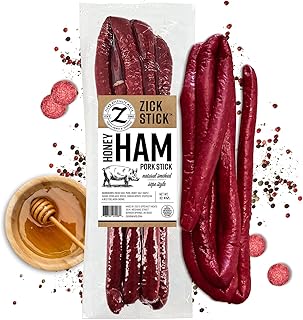 Zick's Specialty Meats Honey Ham Pork Sausage, Rope Style Organic Smoked Sausage, Exotic German Sausage Meat, Smoked Organic Sausage, All Natural Sausage, 12oz 1 Pack, USDA Approved, Made in USA