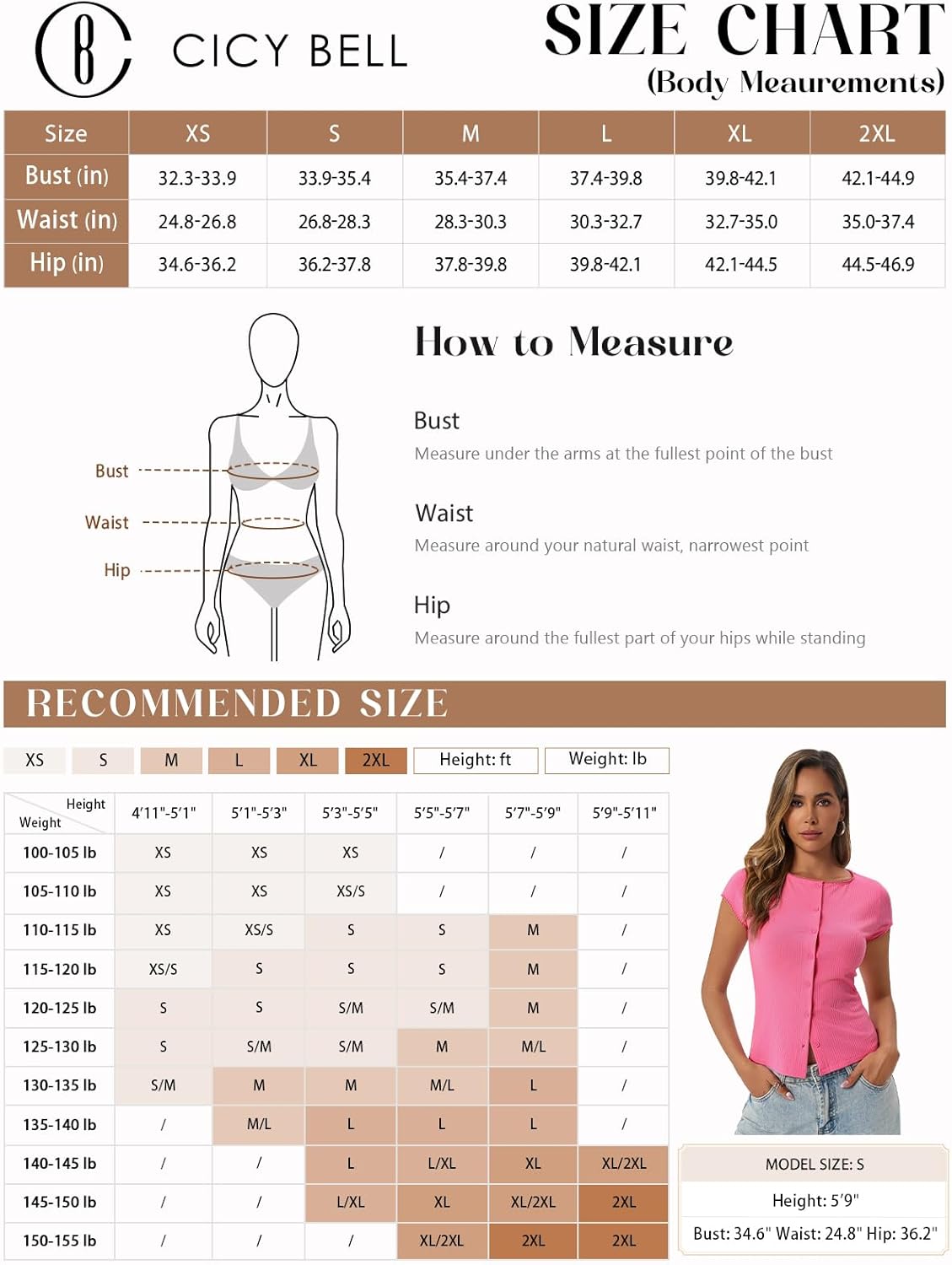 Cicy Bell Womens Short Cap Sleeve Crop Tops Fitted Button Down V Neck Shirts Y2k Going Out Cute Ribbed Knit Tshirts - Image 7