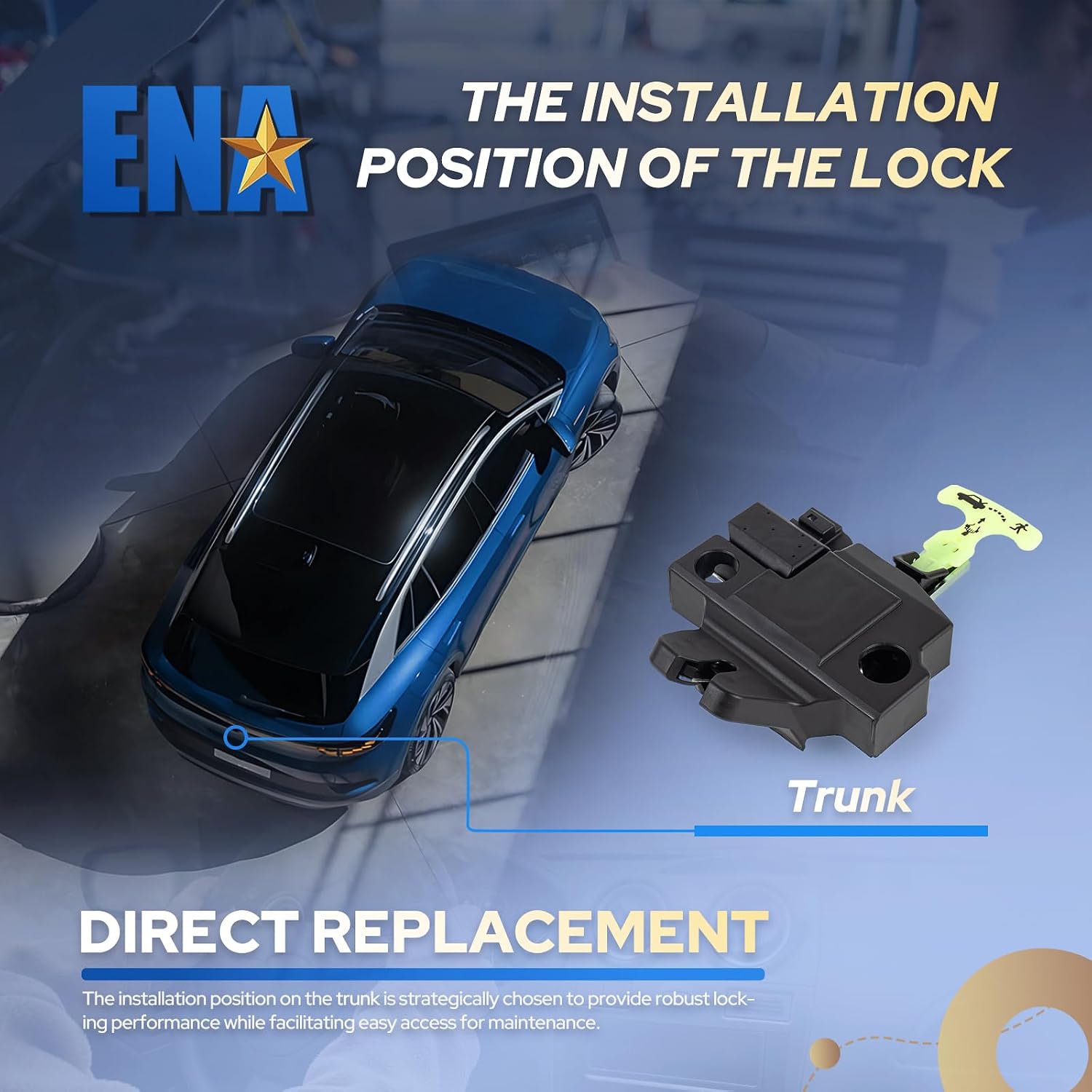 ENA Rear Tailgate Power Trunk Lid Door Lock Latch Actuator with Keyless Entry Compatible with Toyota Camry 2007 2008 2009 2010 2011 Replacement for 6460006010 931860 DLA1178 SK839242 A70850001