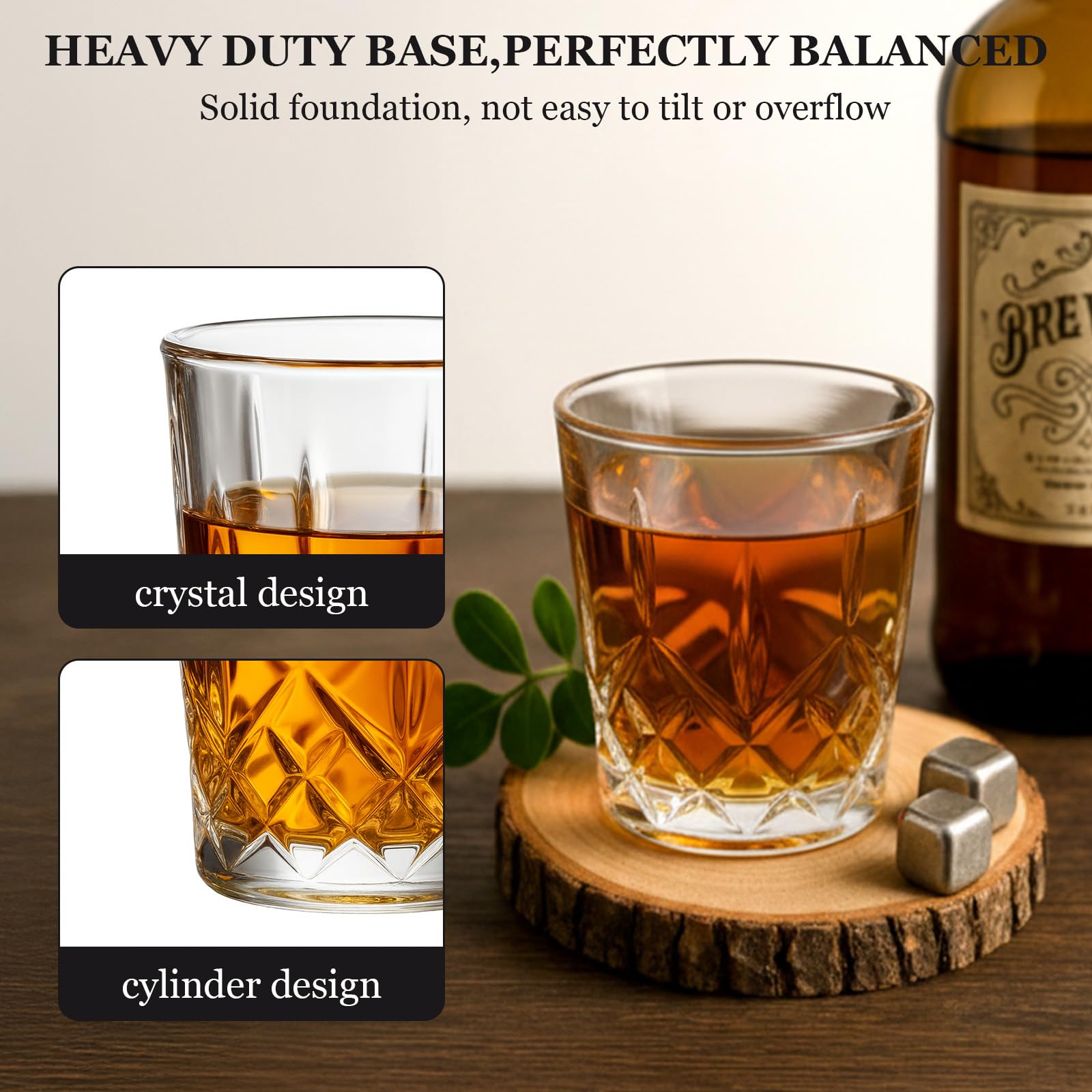 Ruckae Lot de 12 verres à shot de 42,5 g avec plateau en cristal transparent pour vodka, tequila, whisky, liqueur