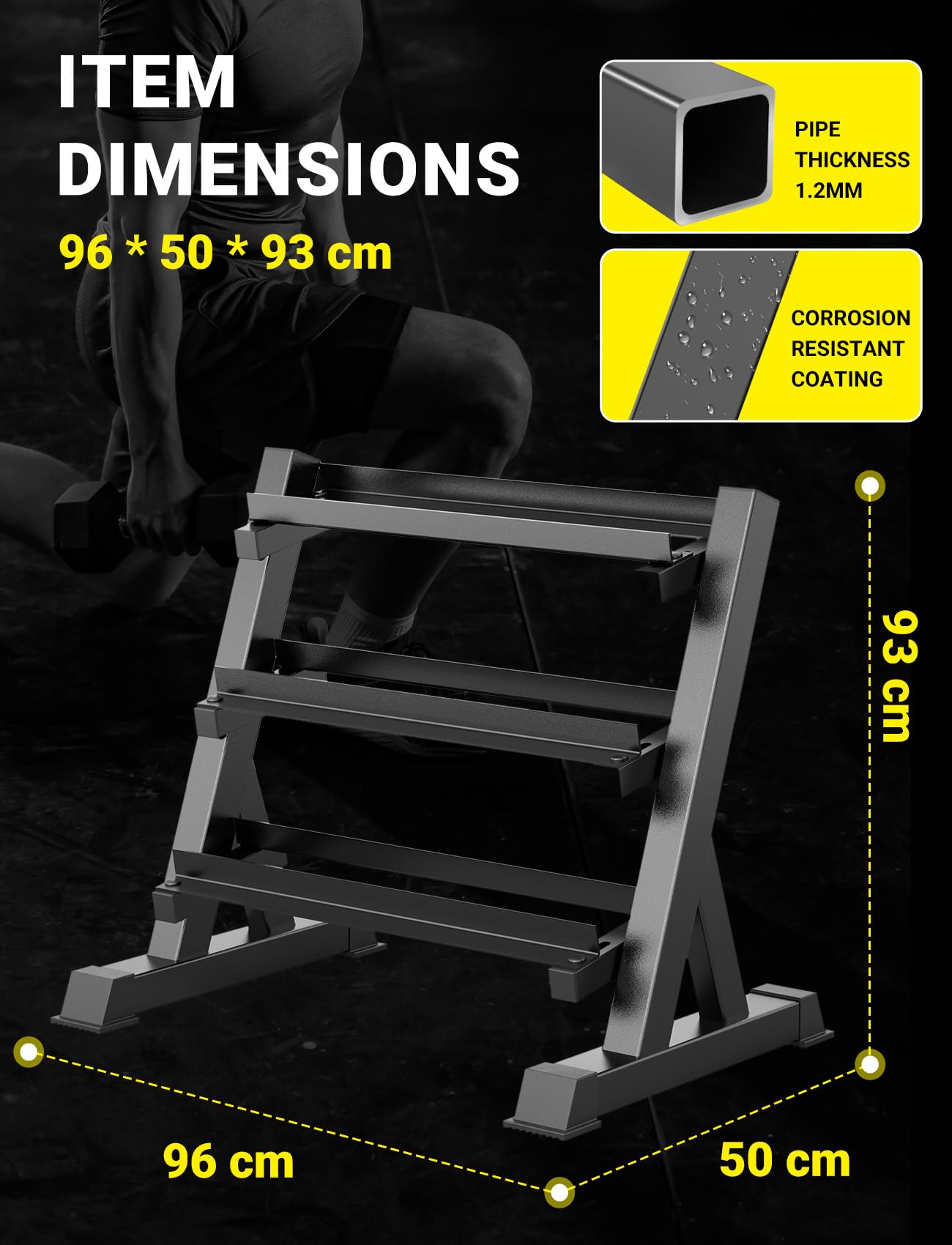 WINNOW Support D'haltères à 3 Niveaux Pour Entraînement à La Maison