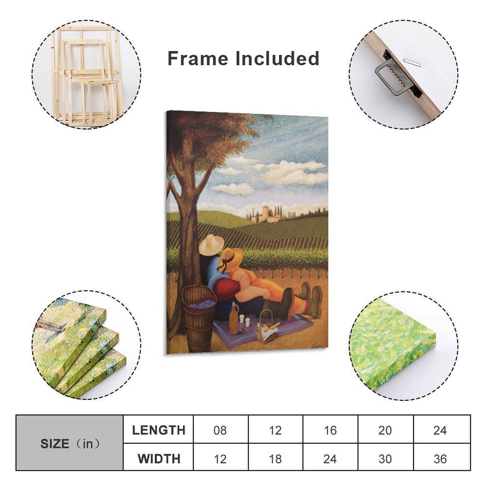 Amazon.com: Lowell Herrero Prints Art《Vertical Picnic》Paintings