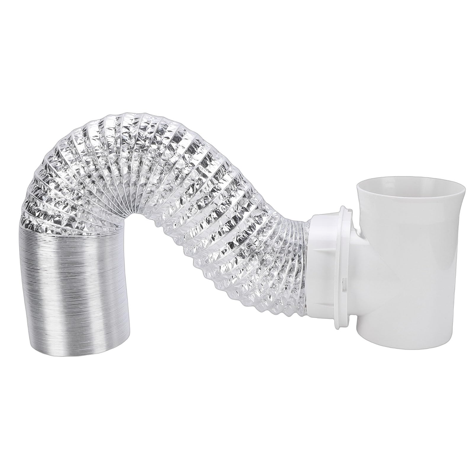 Kit de Manguera de Ventilación para Secadora en Espacios Reducidos, Sellado Fuerte, Fácil Instalación, Diseño Profesional para Seguridad en el Hogar, PVC, Aluminio, Blanco, para Ventilación