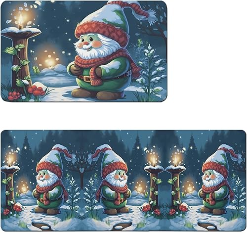 Tapete de baño de gnomos de Navidad para bañera, antideslizante, de secado rápido y absorbente, tierra de diatomeas, fregadero, dormitorio, cocina,
