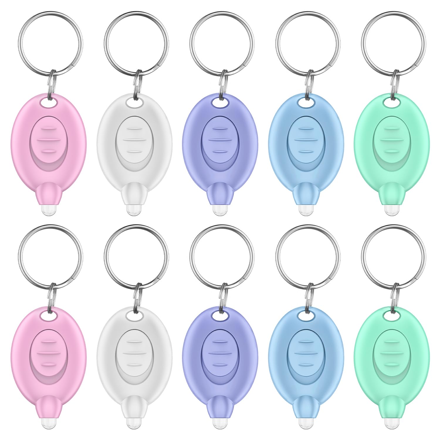 Uniclife 10 Pack LED Keychain Flashlight 5 Color Shells | 12 Lumen Mini Flashlight Keychain, Portable Mini Flashlights Bulk, Tiny Keychain Light for Outdoor, Work, Camping & Hiking