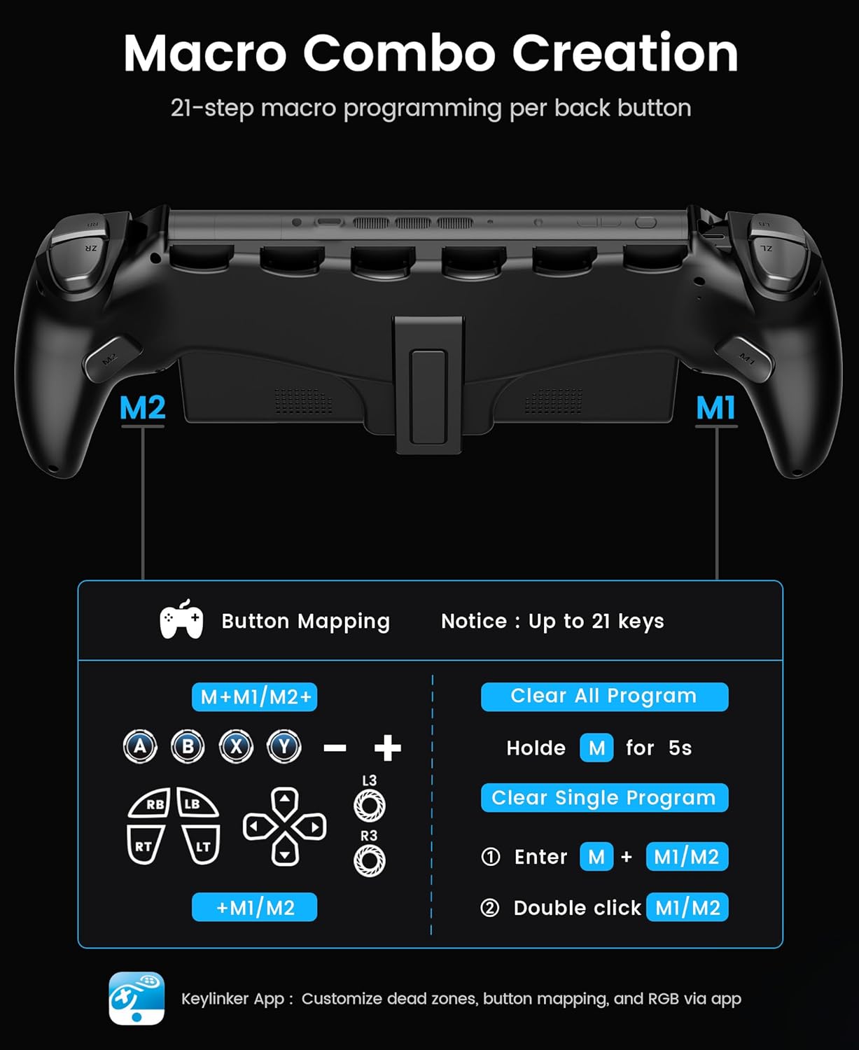 OKETY Controller for Switch 2 with Hall Effect Joysticks/Hall Triggers, Ergonomic Grip & Built-in Kickstand -Turbo/Macro/6 Game Card Slot | Compatible with Switch 2 Only