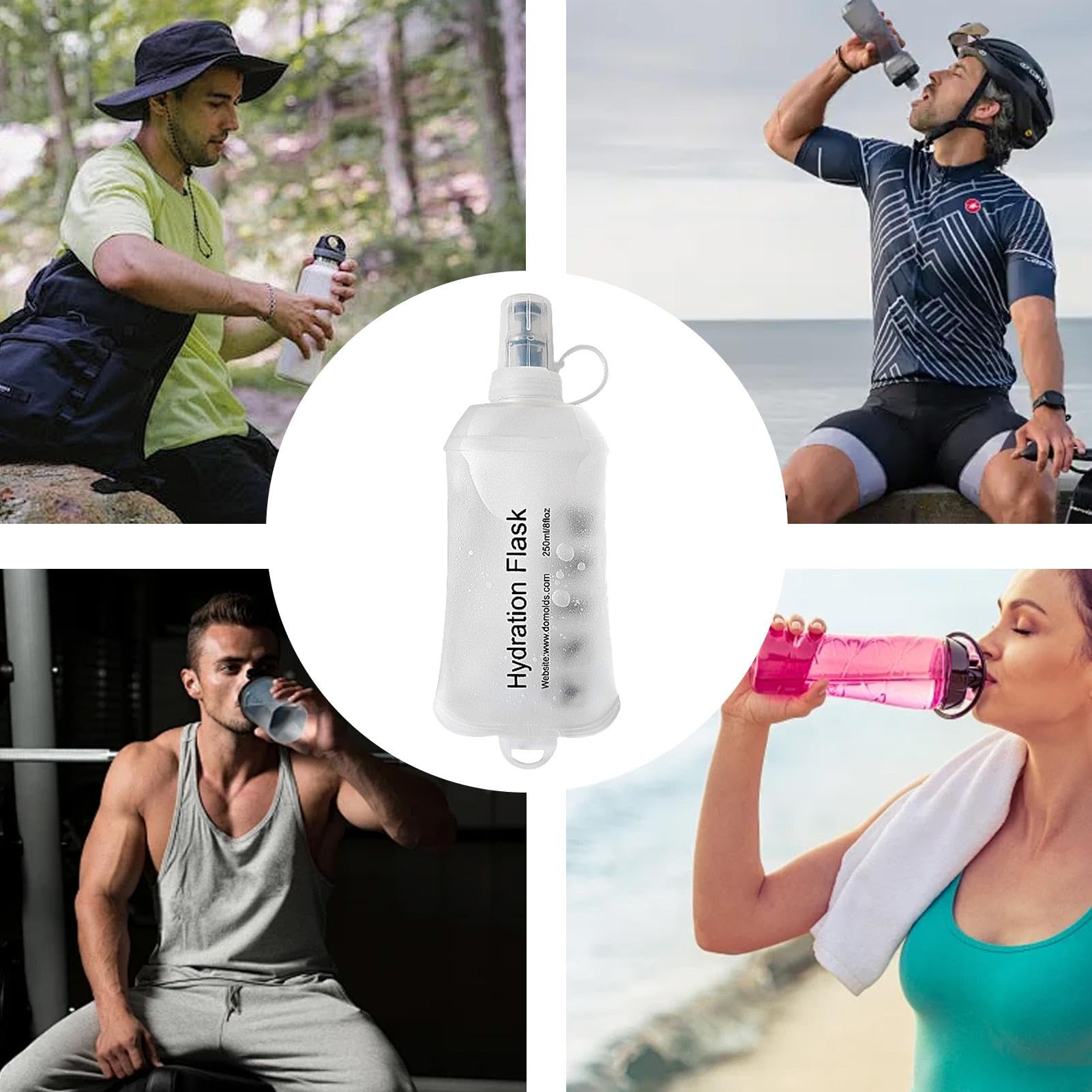 Soft Flask - Gourde Souple En TPU Souple - Poche à Eau De Qualité Alimentaire Pour Boire, Course à Pied, Bouteille Souple, Légère, Flexible, Sans BPA