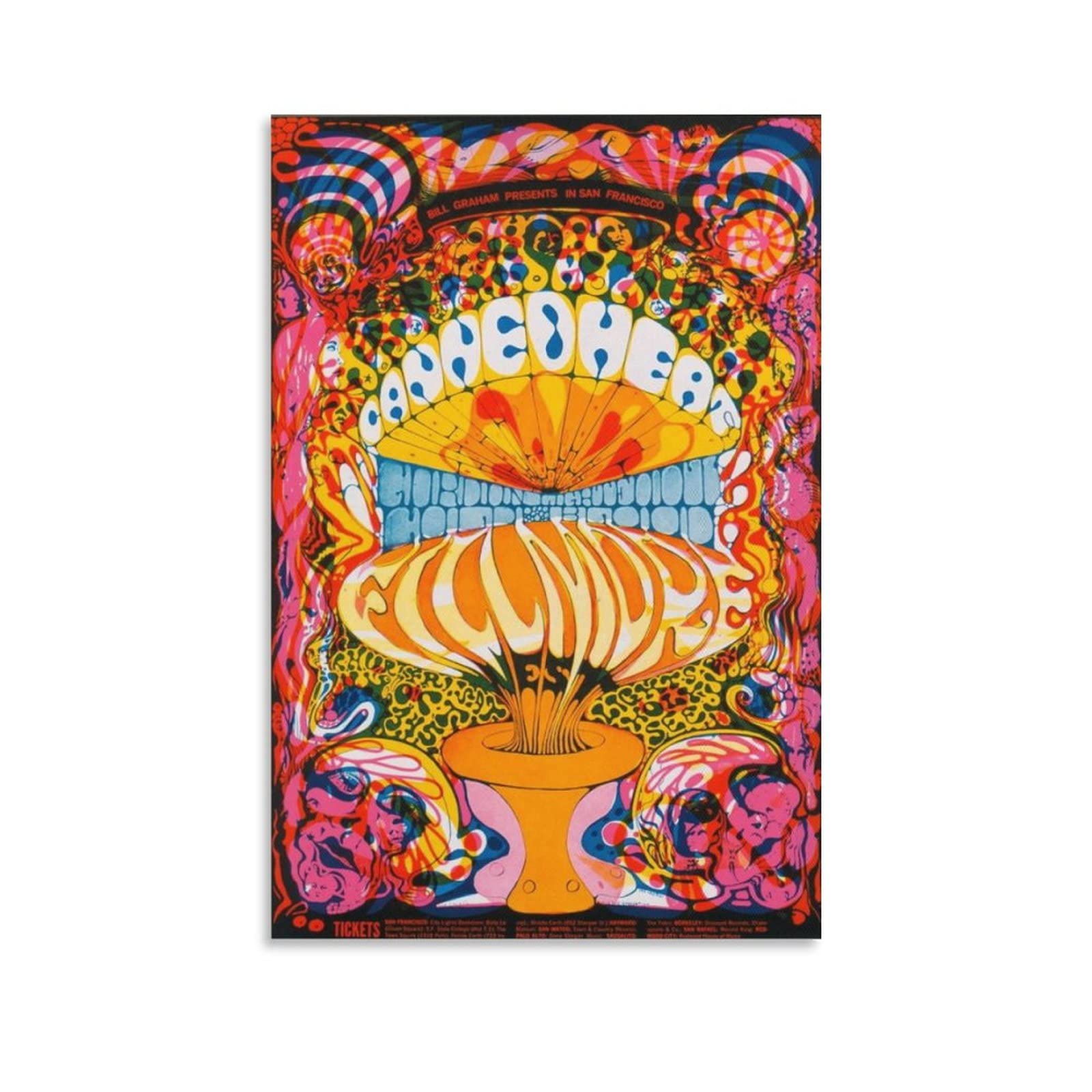 -Canned Heat, Gordon Lightfoot And Cold Blood - Presented by Bill Graham at The Fillmore West in San Francisco, October 1968- MusicFashion Poster Decorative Painting Canvas Wall Art Living Room Poster