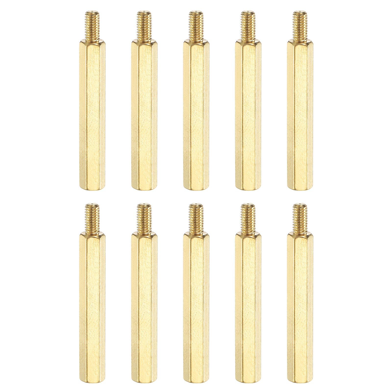PATIKIL 10 Pcs Male to Female Thread Spacer Screws M3 x 30mm + 6mm Brass Hex Standoff PCB Motherboard Spacer Screw Nut for Drone Quadcopter Computer Electronic Projects Circuit Board