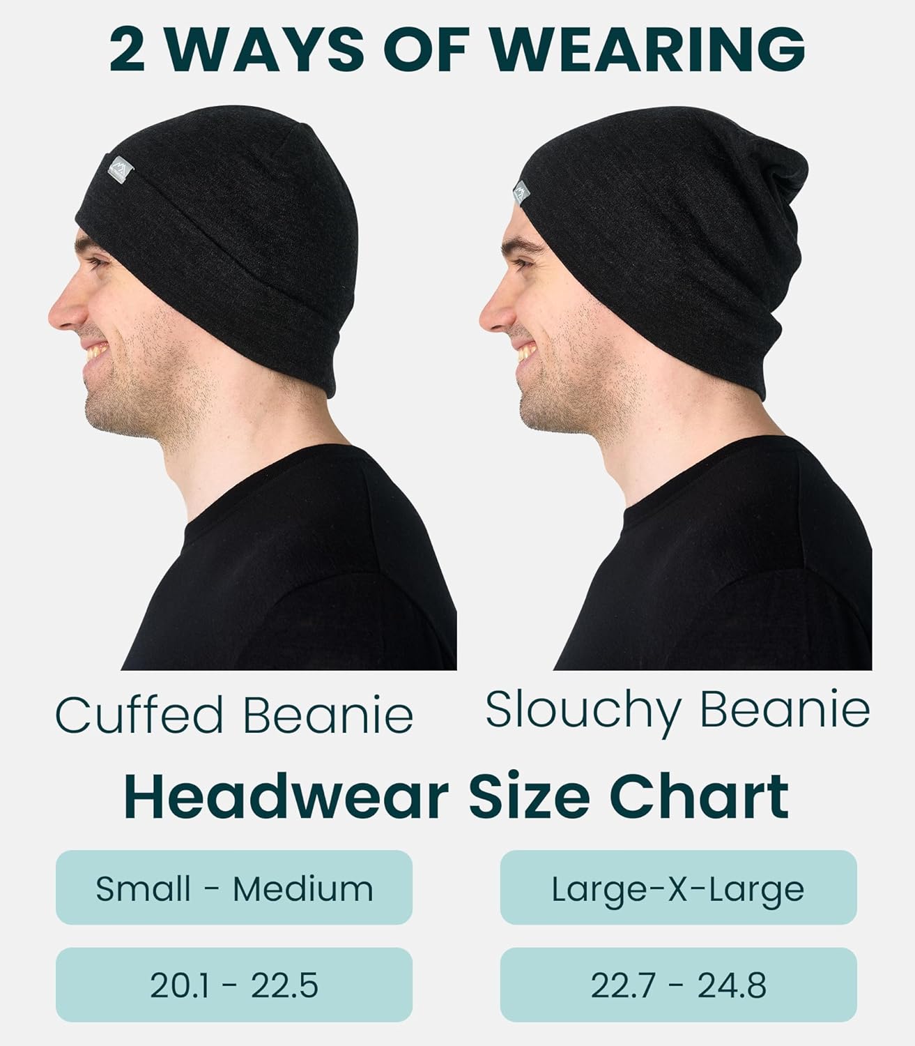 Merino Wool Beanie Men and Women – Novelty Cuff Merino Wool Hats for Men and Women - Unisex Adult Beanie Hat and Socks