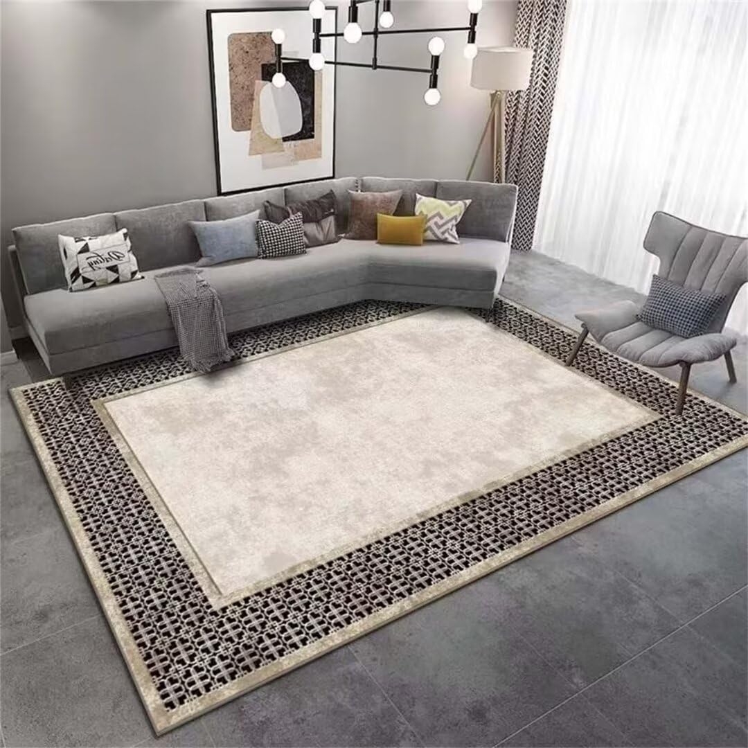 Tapis maison gris 180x250cm idéal pour un salon familial accueillant