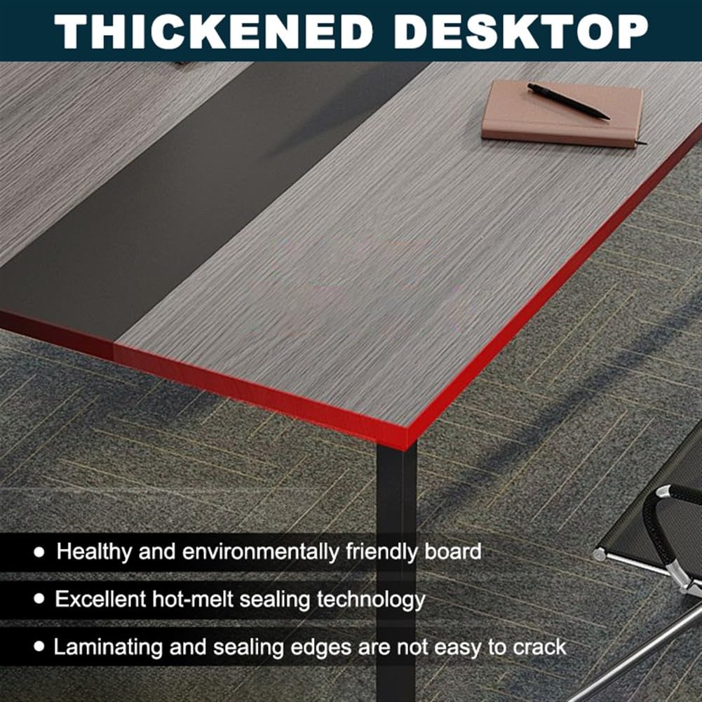 Mesa de conferencias Rectangular Grande para ejecutivos, Escritorio de reuniones de 120x60x74 cm con Estructura metálica para colaboración y reuniones Profesionales.