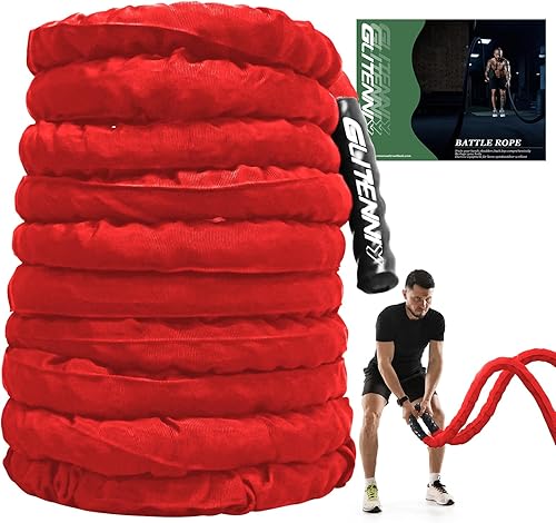 Miniatura 8 de Cuerdas de batalla negras - Cuerda de entrenamiento pesada de 1.5 pulgadas x 30 pies para gimnasio en casa