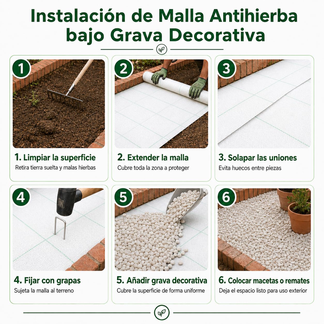 Malla Antihierba Blanca 2x25m, 105gr, Malla Geotextil contra Maleza y Malas Hierbas, para el Huerto, Estable a Rayos UV y Permeable