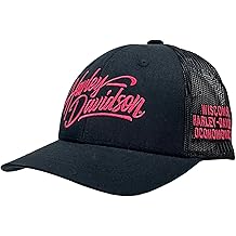 Women's Classic Ponytail Curved Bill Mesh Trucker Hat, Black