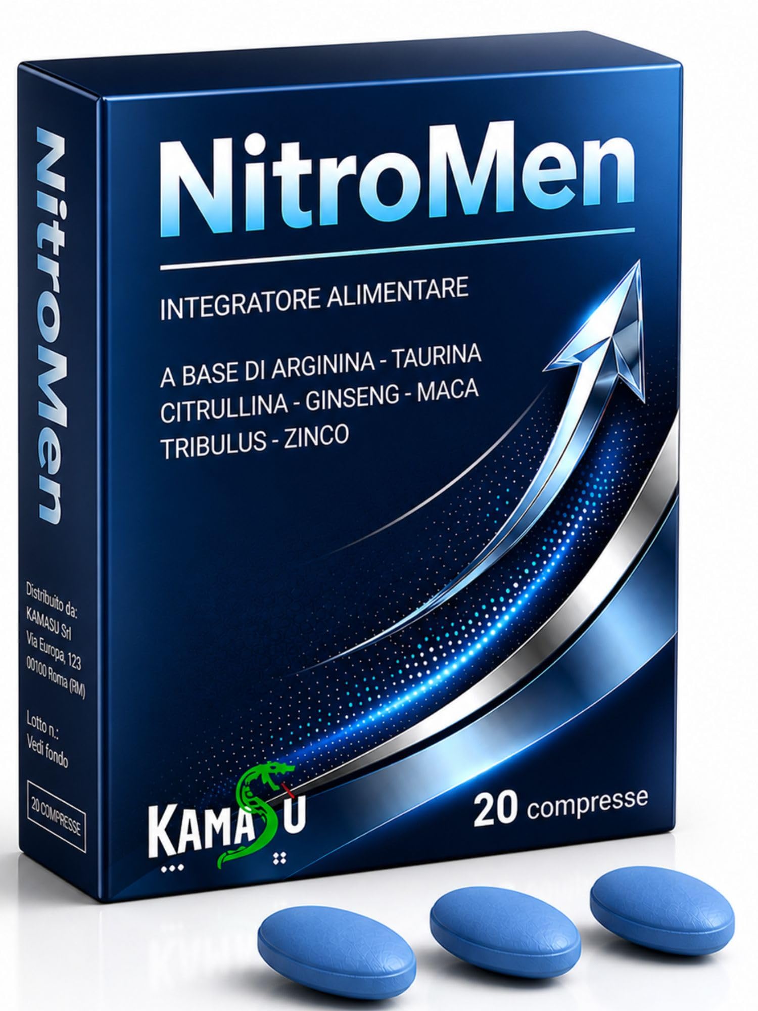 Integratore Uomo Potenziato -Maca nera, Arginina, Citrullina, Taurina, Tribulus e Zinco - Supporto Energetico, Tonico per Resistenza Vitalità Maschile