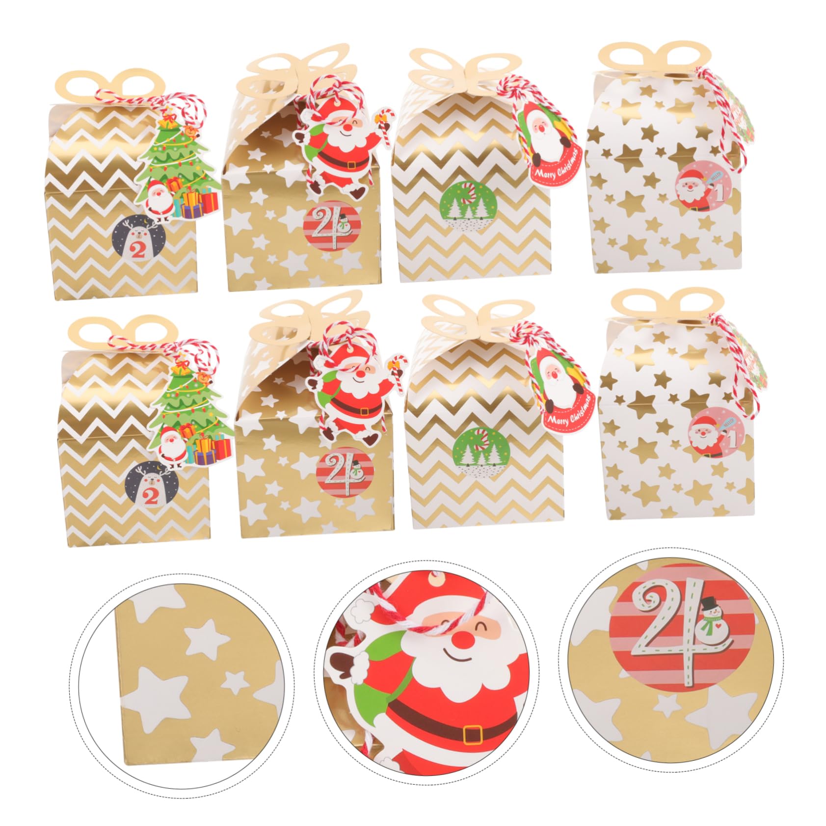 24pezzi Scatol Carta per Caramelle Natalizie Piccole Scatole per Dolcetti per Feste e Doni Natalizi Robuste Squisita Fattura