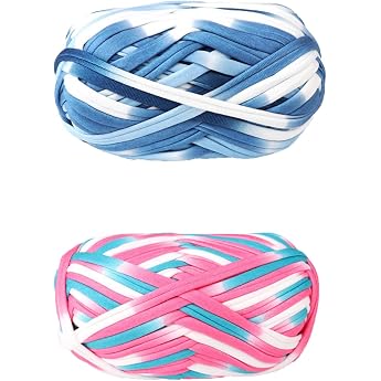 2 Pieces Weaving Yarn Crochet Yarn T-Shirt Yarn Knitting Crochet Yarn DIY T-Shirt Yarn for Knitting Crochet Yarn Basket Weaving Accessories