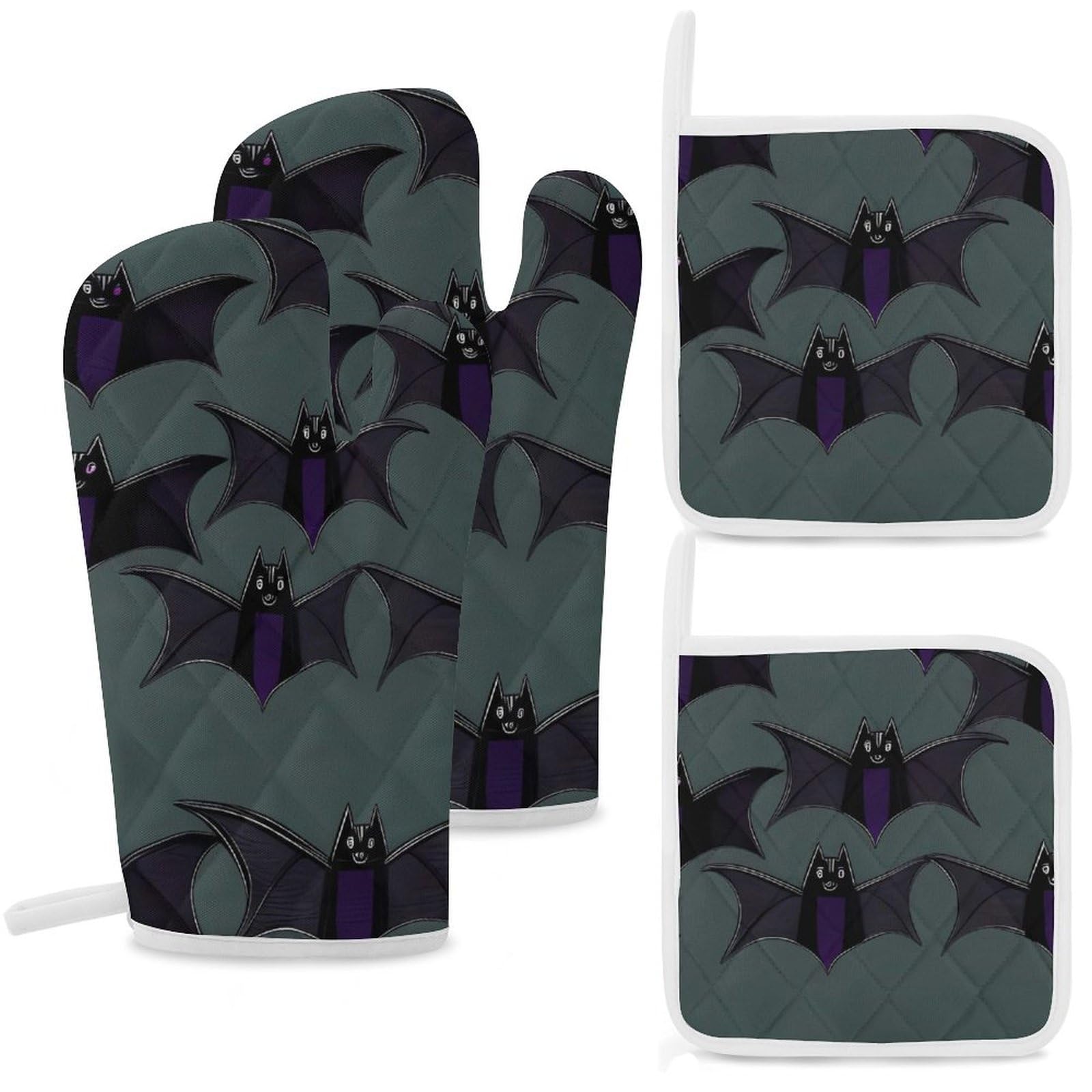 Maniques de cuisine chauve-souris isolantes pour réussir vos soirées de cuisine d'Halloween