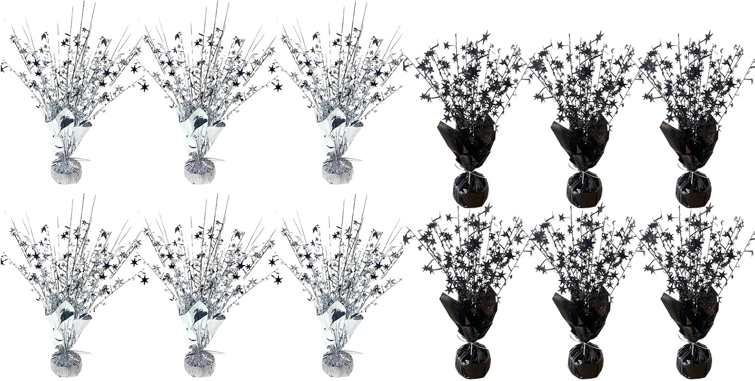 12 Pack Metallic Foil Spray Centerpiece Star Table Decoration Burst Table Centerpieces for Birthday Wedding Anniversary Graduation Holiday Party Supplies Decor