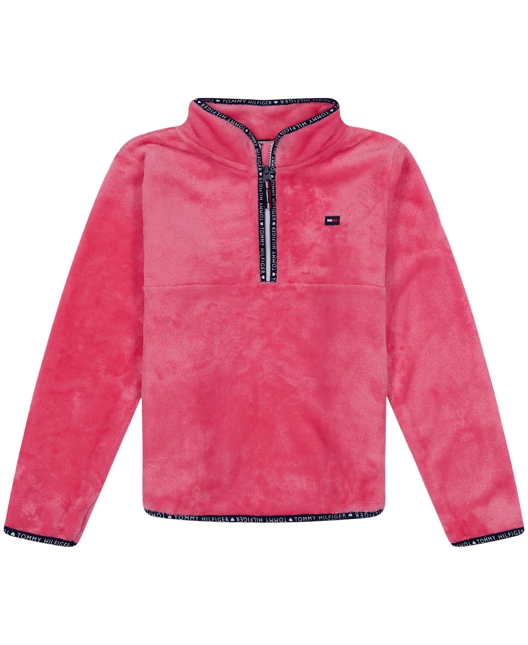 Half Zip Sweatshirt Felpa Zip Tommy Hilfiger Logo Cropped Zip-Thru