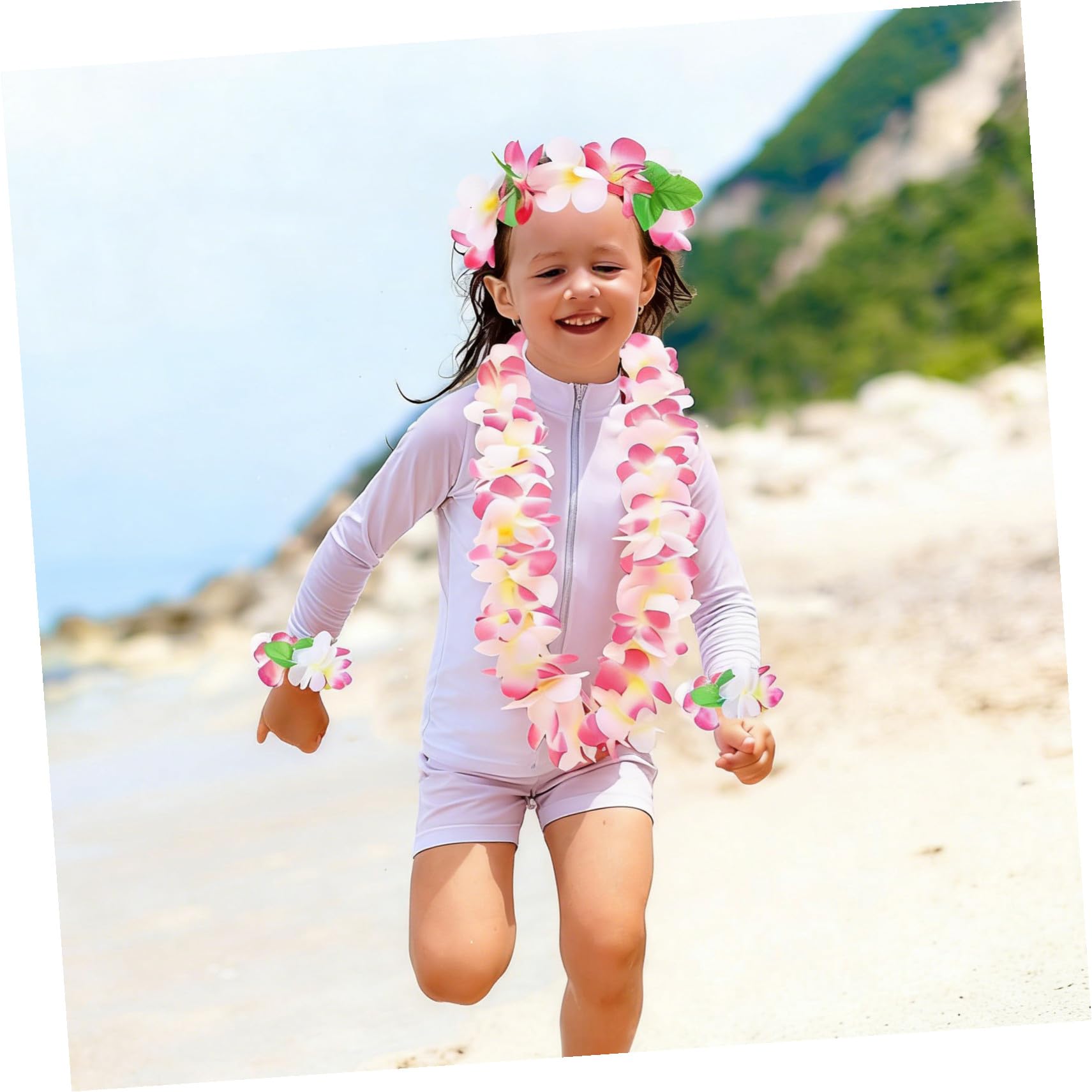 Conjunto de Guirnalda Hawaiana de 32 Piezas, Tela, para Niños, 1 Set