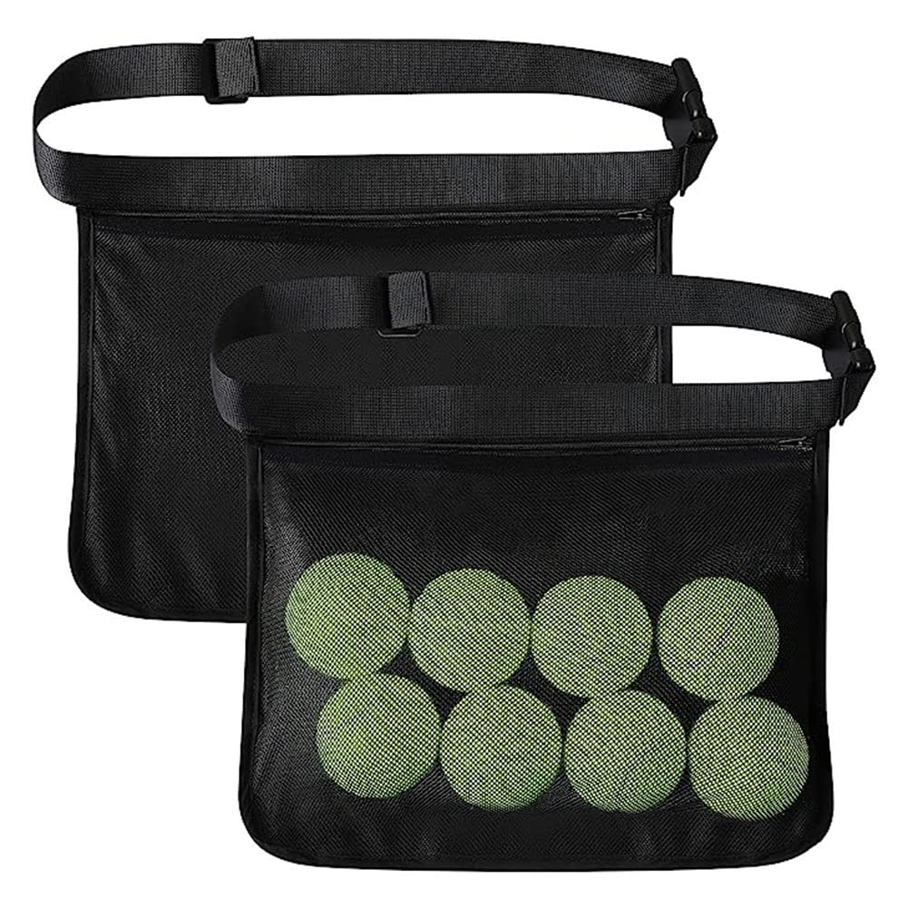 Tlilyy Lot de 2 porte-balles de tennis, porte-balles pour balle de tennis, un filet réglable pour balles de tennis,