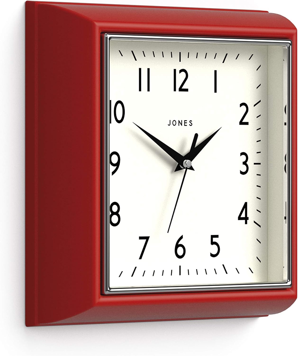 Jones Clocks® Mustard wall clock, Red, Arabic Dial - Image 3