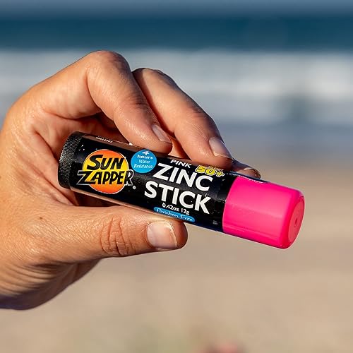 Miniatura 9 de Sun Zapper Protector solar de óxido de zinc  rosa blanco y azul  SPF 50 muy alta protección solar impermeable para cara y cuerpo adultos niños bebé
