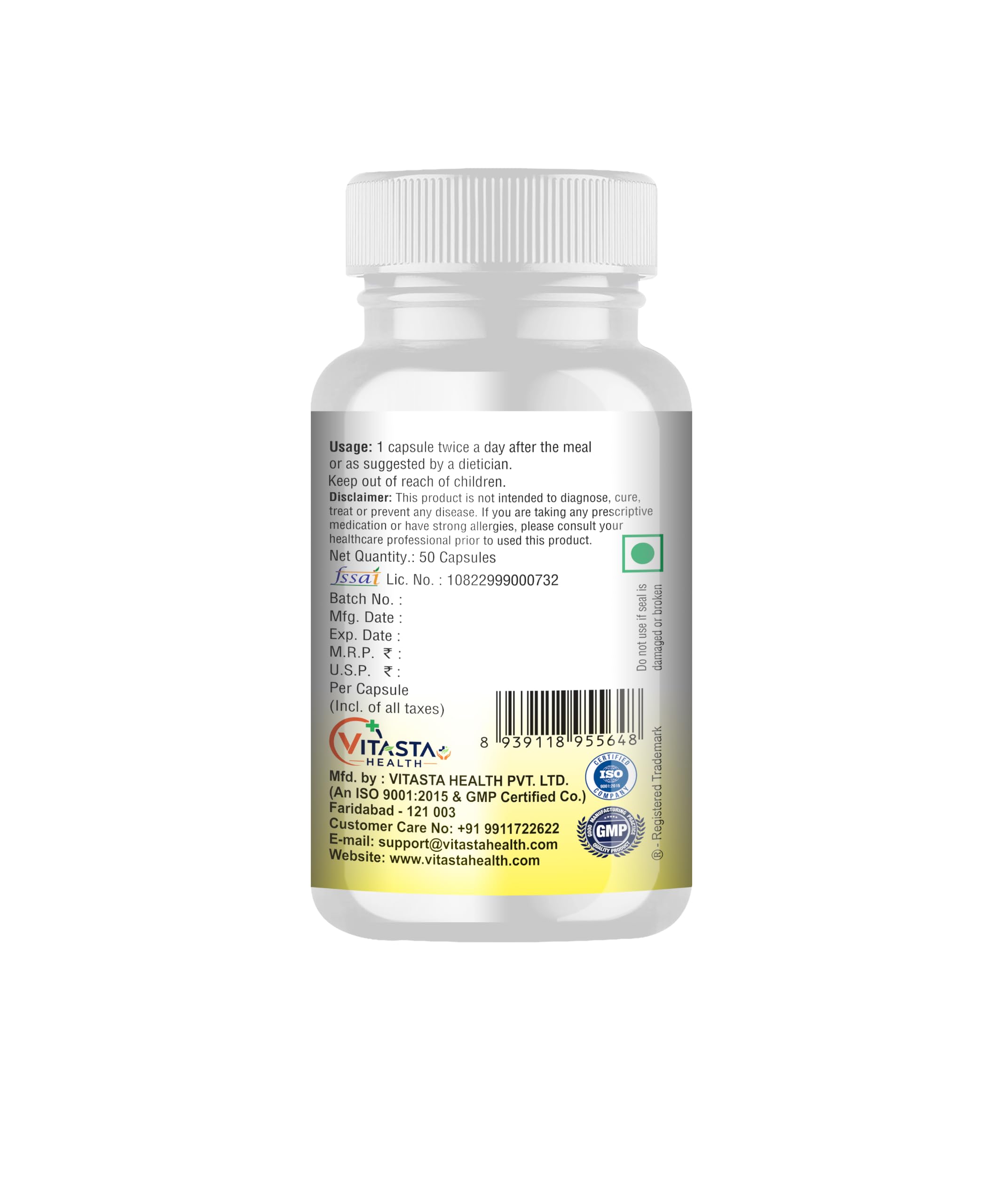 Dr Vitasta Piles Formula Capsules | Reduces Bleeding, Lumps & Pain | Amaltas, Triphala, Nagkesar, Ritha | 50 Capsules — Amazon image 7