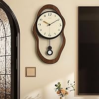 Vista 3 de Silent Wall Clock, Non Ticking Modern Round Pendulum Kitchen Clock Battery Operated for Living Room/Bedroom/Kitchen(Small)